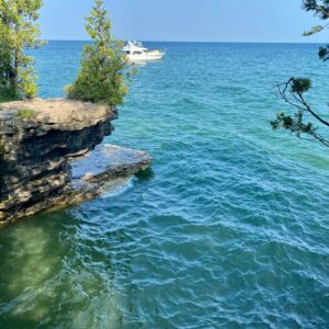 Blue green waters of Sturgeon Bay Wisconsin